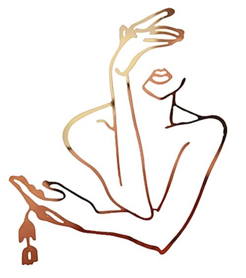 Acrylic Cake Topper for the Side of a Woman Gold