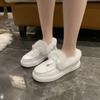Winter Women's Cotton Flat Shoes Moccasins Femme Warm Plush Loafers Comfy Fur Flats Woman Large Size 35-43 Platform Furry Boots