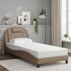 VidaXL Viana Bed Frames Without Mattress, Upholstered Bed with Cushion, Single Bed, Adult Bedroom Bed, Modern, Cappuccino 3208065