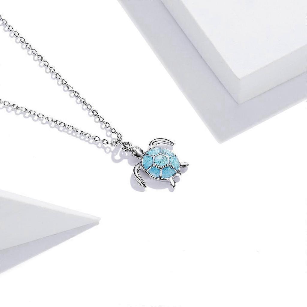 2025 (New arrival) S925 Sterling Silver Blue Turtle Women Nacklace Jewelry