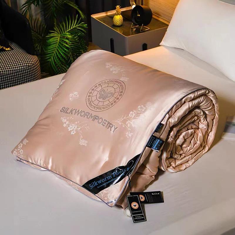Одеяло из 100% шелка тутового дерева Одеяло на четыре сезона Теплое одеяло-кондиционер Весенне-осеннее одеяло Двойное шелковое одеяло Зимнее одеяло