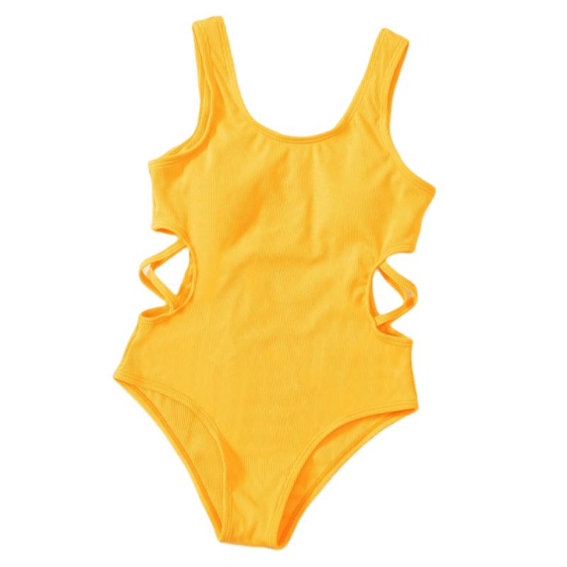 Новый женский сексуальный купальник бикини сплошного цвета 2024 года