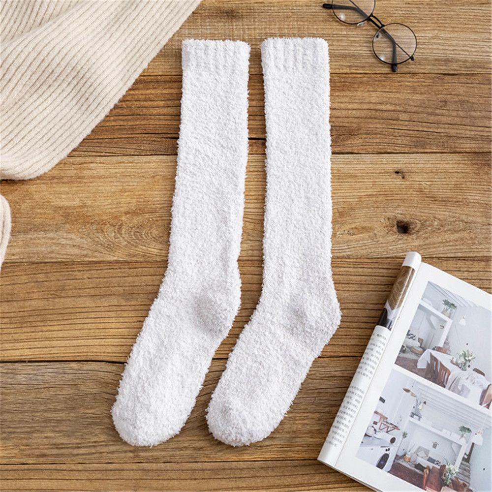 Gift Pure Color Soft Thick Winter Warm Bed Floor Coral Velvet Socks Sleep Socks Fluffy Cosy