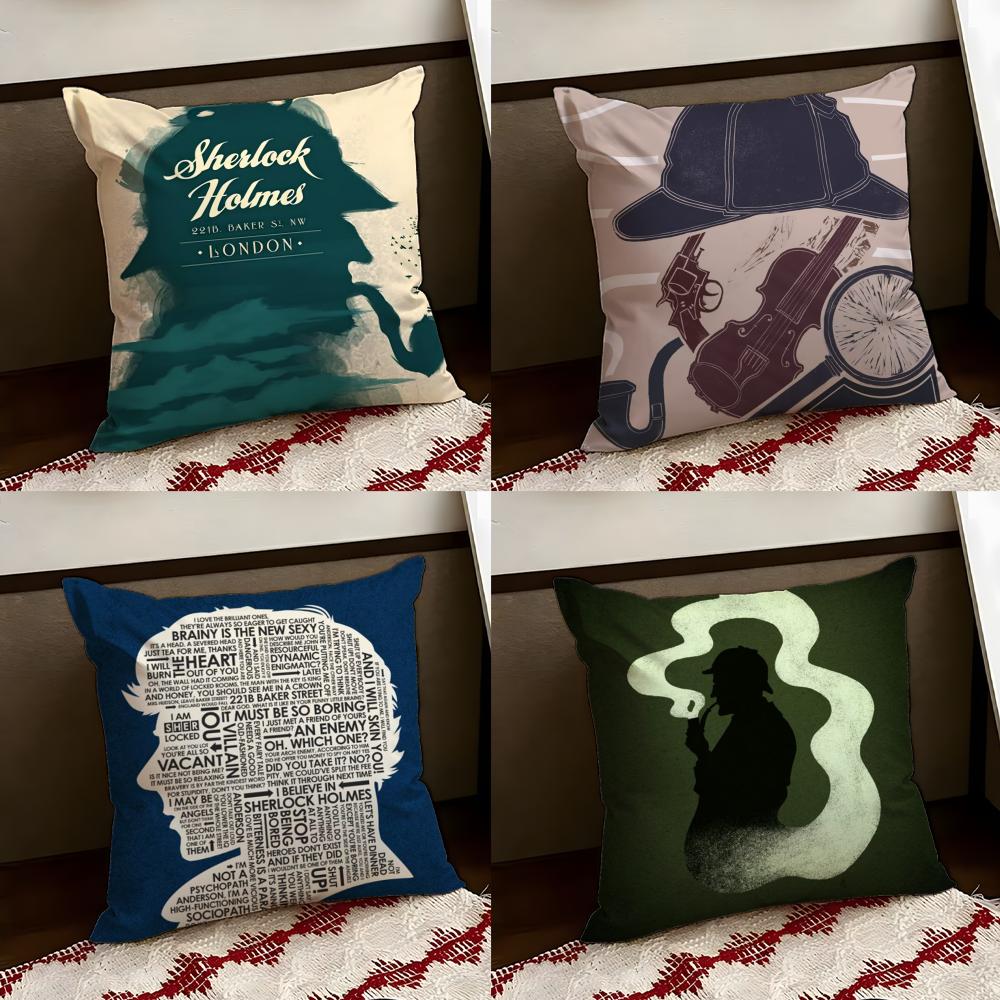 SSherlock HHolmes Cushion Cover Reversible Soft Durable Pillow Cover Home Car MultiScene Use for Daily Comfort