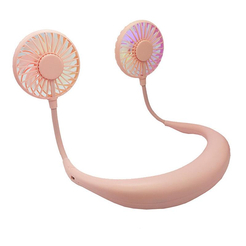2022 Fashion Power Saving Hand-free Neck Fan Usb Fan Sport Mini Portable Hanging Neckband Fan