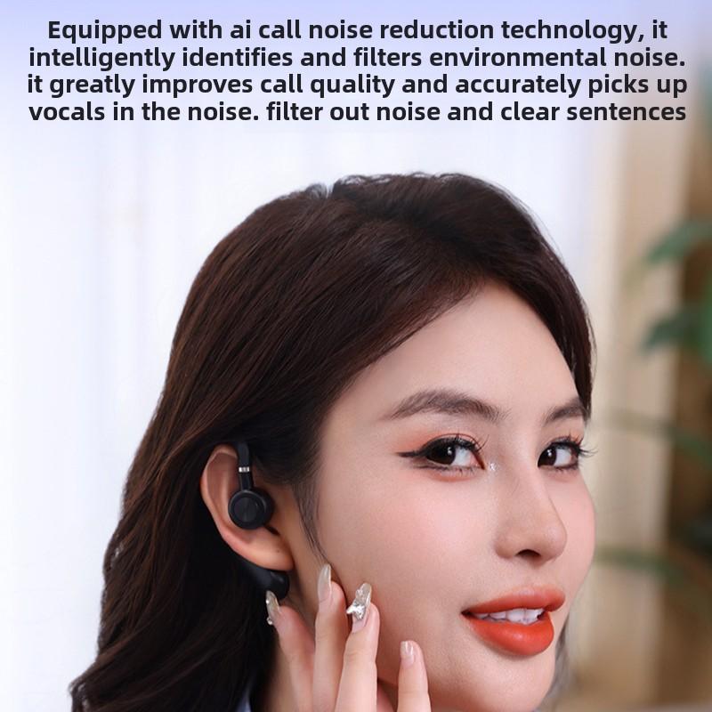 Bluetooth Headset Single Ear Air Conduction Not Into The Ear Hanging Ear Digital Display Motion Can Be Rotated Business