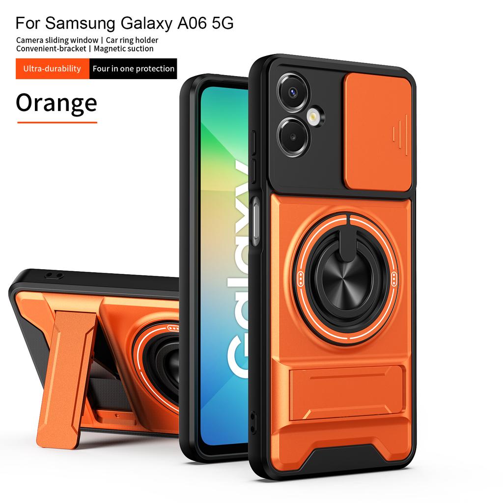 Чехол для Samsung A06 Чехол Galaxy A06 4G 5G Чехол Galaxy M06 F06 Магнитный складной держатель Magsafe Военная броня Защитная крышка для камеры