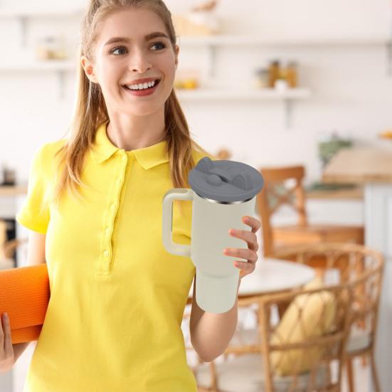 Крышка для стакана 40 унций, сменная силиконовая многофункциональная крышка для стакана с держателем для телефона, можно мыть в посудомоечной машине, непроливаемая крышка для стакана Stanley