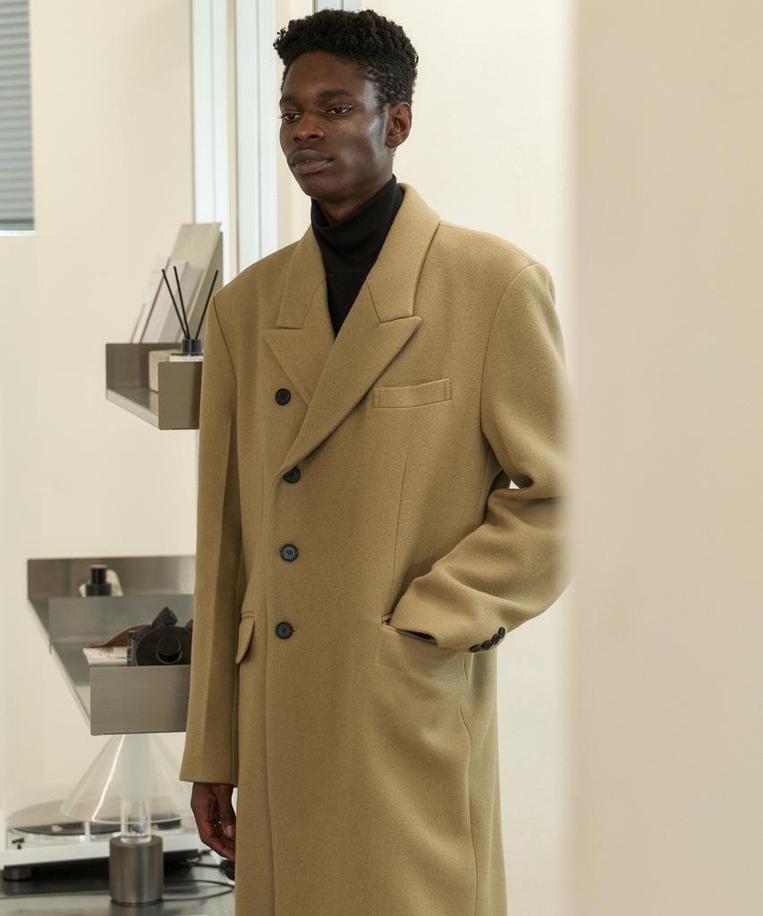 Trip Le Sens [Australian W90] Austrian Wool One-Side Coat_Black