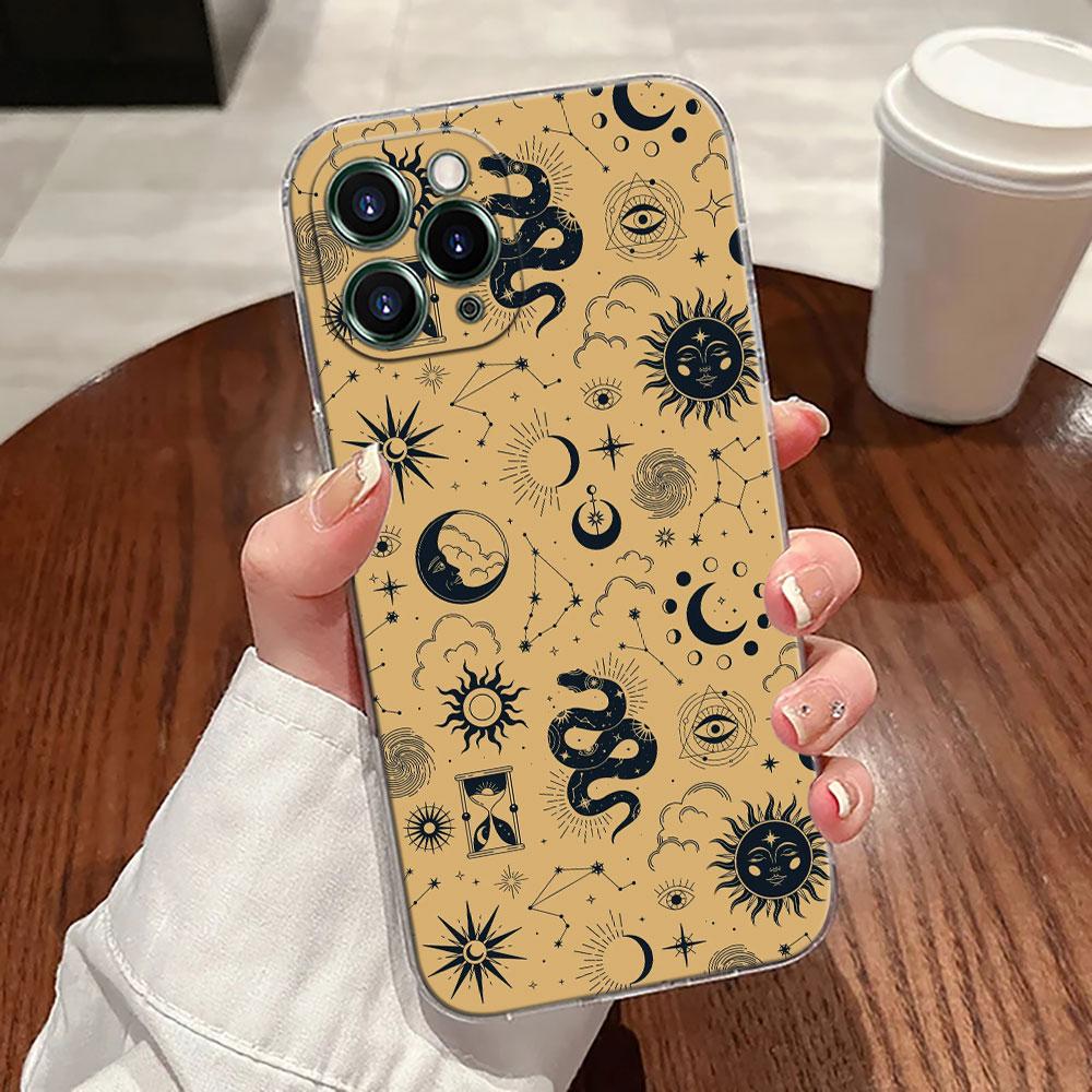 Чехол-футляр с картой Таро Солнце и Луна, Астрология, Магия для Apple iPhone 17 16 15 14 13 12 11 Pro Max 16 Plus 16E 17Air 17Pro Чехол для телефона Funda