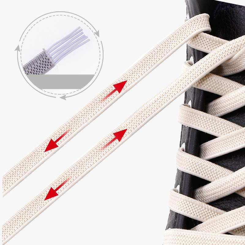 1 Pair No Tie Shoe Laces Elastic Shoelaces Outdoor Leisure Sneakers Quick Safety Flat Shoe Lace Kids And Adult Unisex Lazy Laces