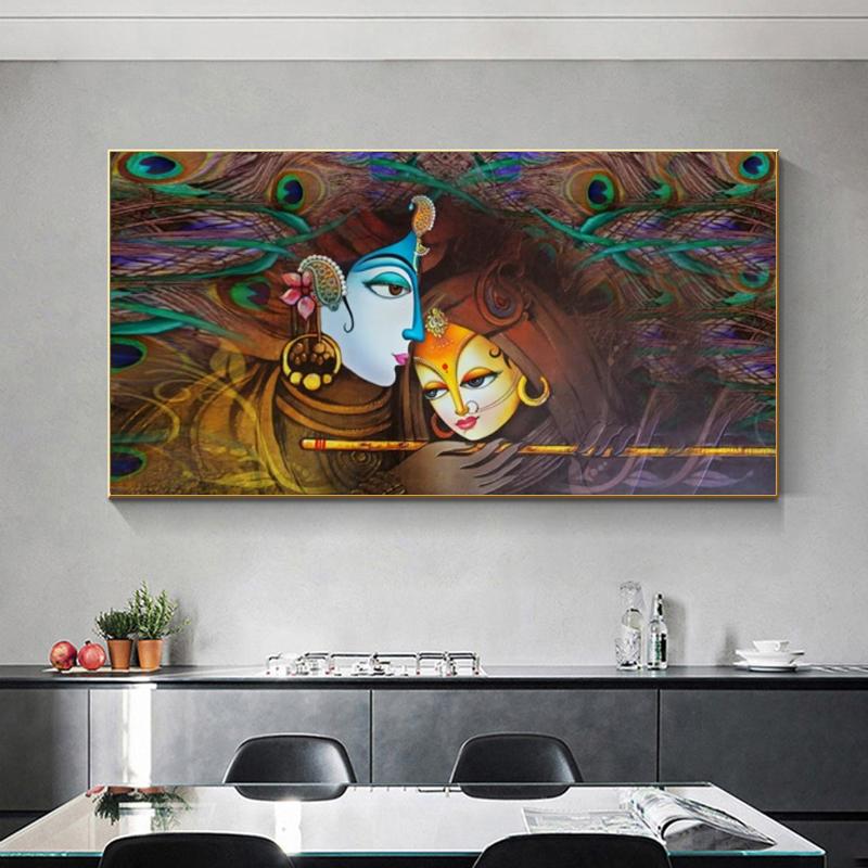 Лорд Радха Кришна постеры и принты Abatract холст картина настенное искусство для гостиной современный домашний декор религия Куадрос
