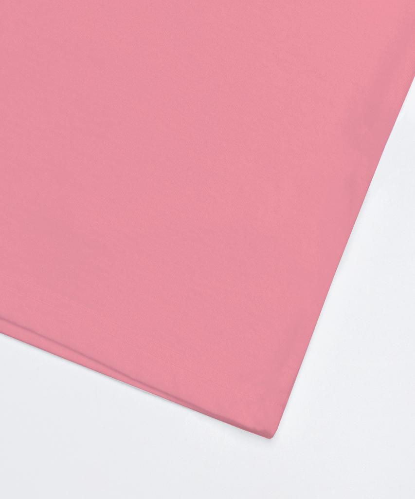 PAGESIISII Soft Pink Crayon Flower Print Crop Short Sleeve Tee Pink