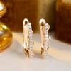 Simple White Zircon Gold Color Square Clip Earrings for Women Fashion Fine Jewelry for Party