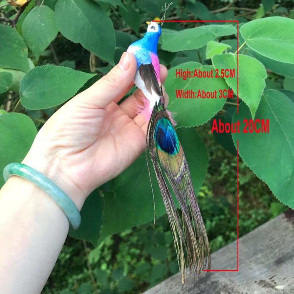 Мини-декор для комнаты Дом Сад Свадьба Перья Искусственные птицы Имитация птицы Искусственный павлин