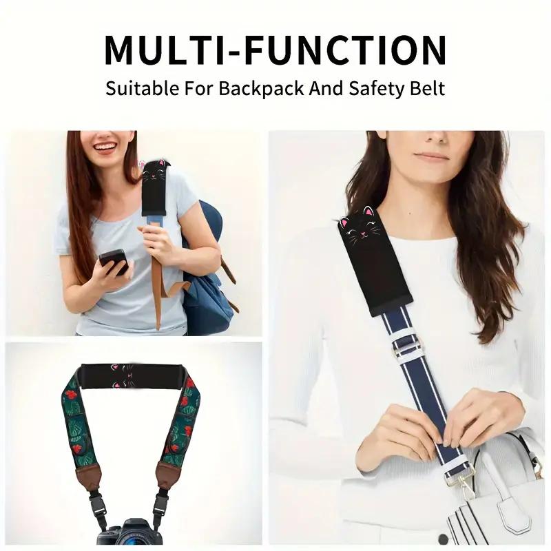 2pcs Cat Pattern Car Seat Belt Shoulder Cover Comfortable and Preventing Neck Pinching Car Shoulder Cover Car Decoration