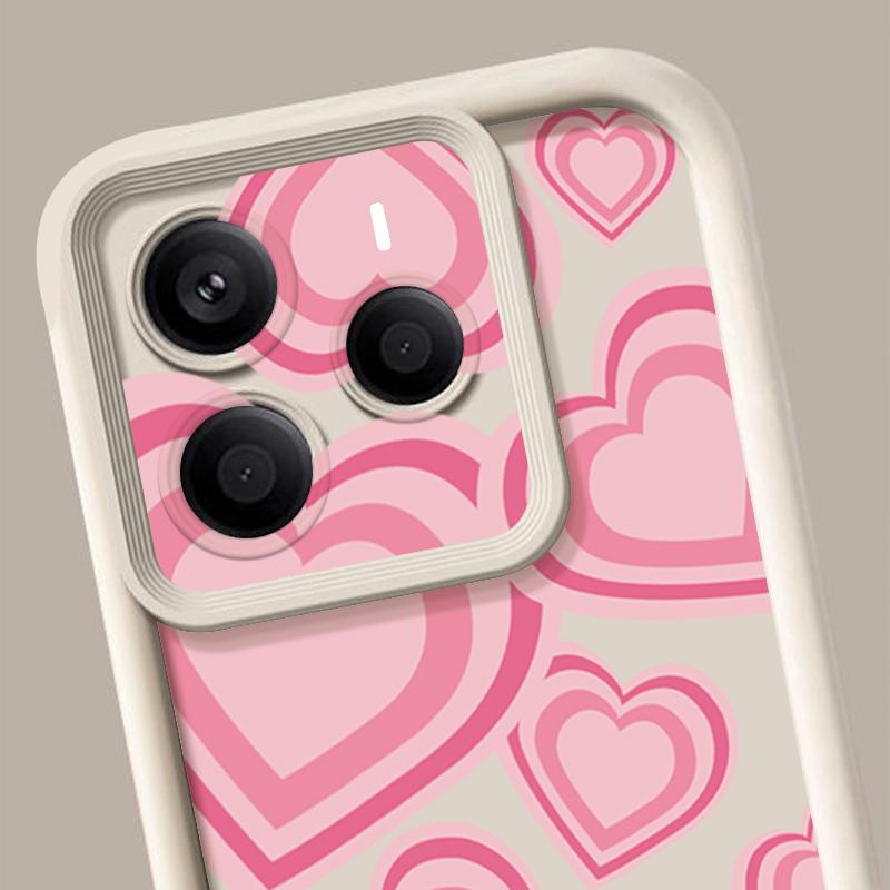 Y2K Retro Gradient Love Hearts Pattern Case For Xiaomi Redmi Note 14 13 Pro 5G 12 11 Funda Xiaomi 14T 13T 11T Pro Shockproof Bumper Silicone Cover