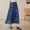 Cotton Satin Plus Size High Waist Vintage Summer Casual Loose Long Woman Skirt