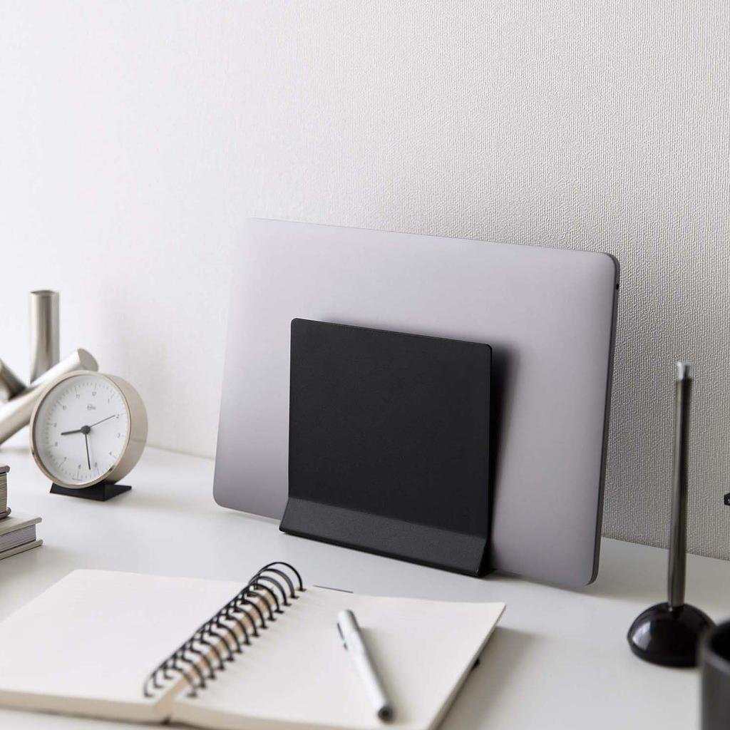 Yamazaki Slim Laptop W16 X X Tower Laptop Vertical Product 4499 Stand, Black, Approx. D5.7 H15.2cm, Storage, Positioning, Space-Saving, Number