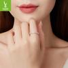 Shining Zircon Love Row Ring Women'S Elegant Luxury Temperament S925 Sterling Silver Ring Cross-Border