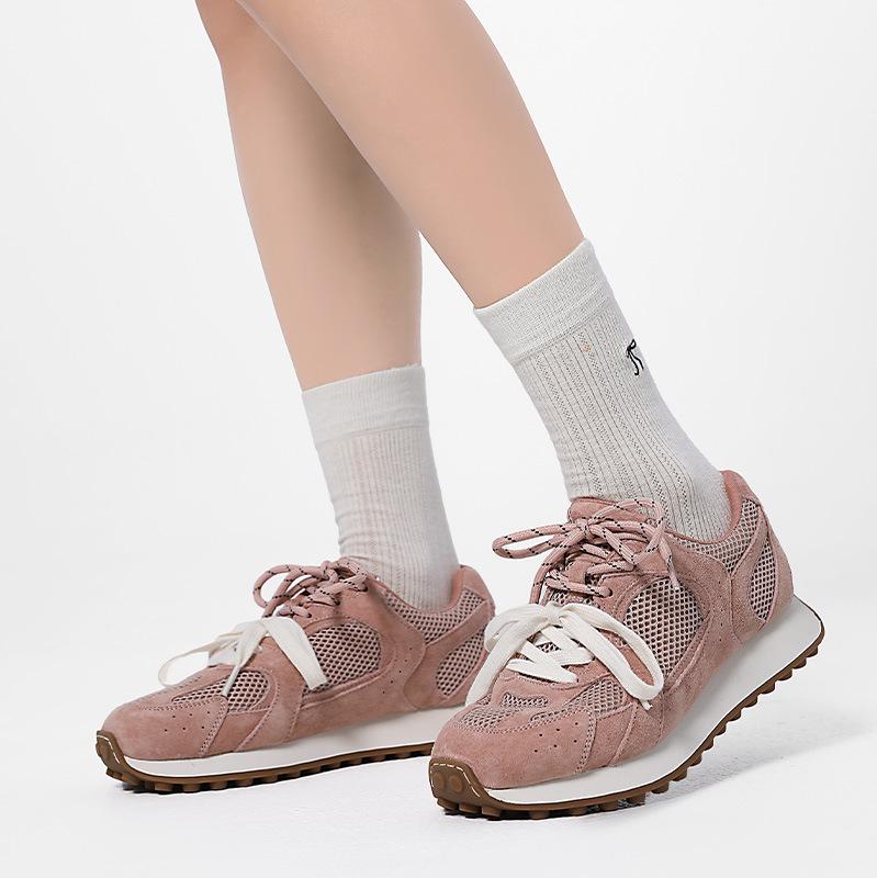 New Grape Mother With The Same Fashionable Retro Pair Of Shoelaces Spliced Mesh Versatile Casual Style Sports Shoes Women