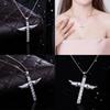 Elegant Silver Women Cross Love Angel Heart Wing Pendant Necklace For Stylish Ladies