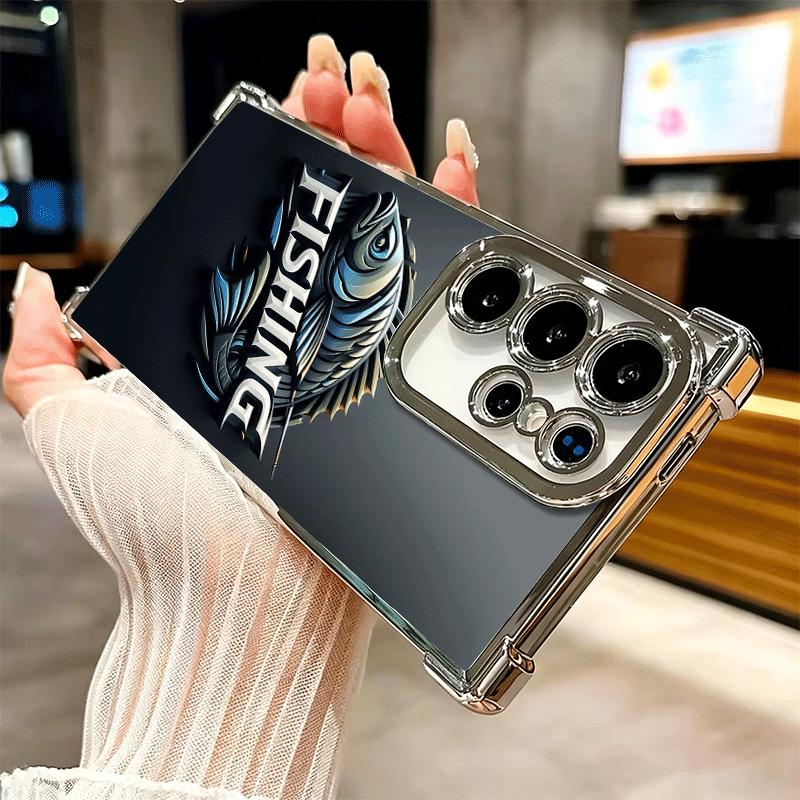 Nash Fishing Fish Mark Soft Phone Case For Samsung Galaxy S26 Ultra S25 Edge S24 FE S23 Plus S22 S21 + S20 Plating Anti-Fall Fun