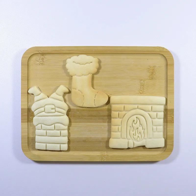 Праздничный Рождественский Выемка-штамп для печенья Форма Дед Мороз Снежный шар Снеговик Мастика Штамп Инструменты для украшения торта Принадлежности для выпечки