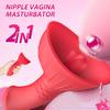 2 In 1 Tongue Vibrating Breast Toy with 10 Vibrations and 10 Licking Functions G-spot Clitoral Stimulator Female Toys