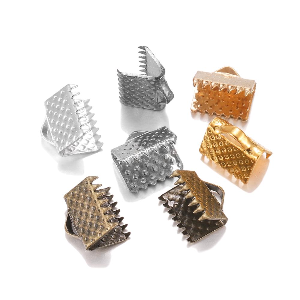 Набор из 50 металлических зажимов-уголков для изготовления ювелирных изделий - Золотистые, серебристые и смешанные покрытия