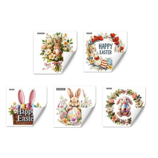 Easter Window Clings Cute Bunny Egg Window Stickers for Glass Windows Double Sided Reusable PVC Decals for Spring Party Home Classroom Decoration