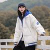 Couples Thickened New Winter Hong Kong Style Design Niche Fake Two-piece White Duck Down Jacket