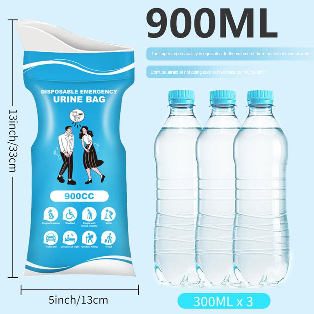 12-60PCS 900cc Disposable Urinal Bag Outdoor Emergency Urinate Bags Self Sealing Car Pee Bags Multi-Function for Camping Hiking