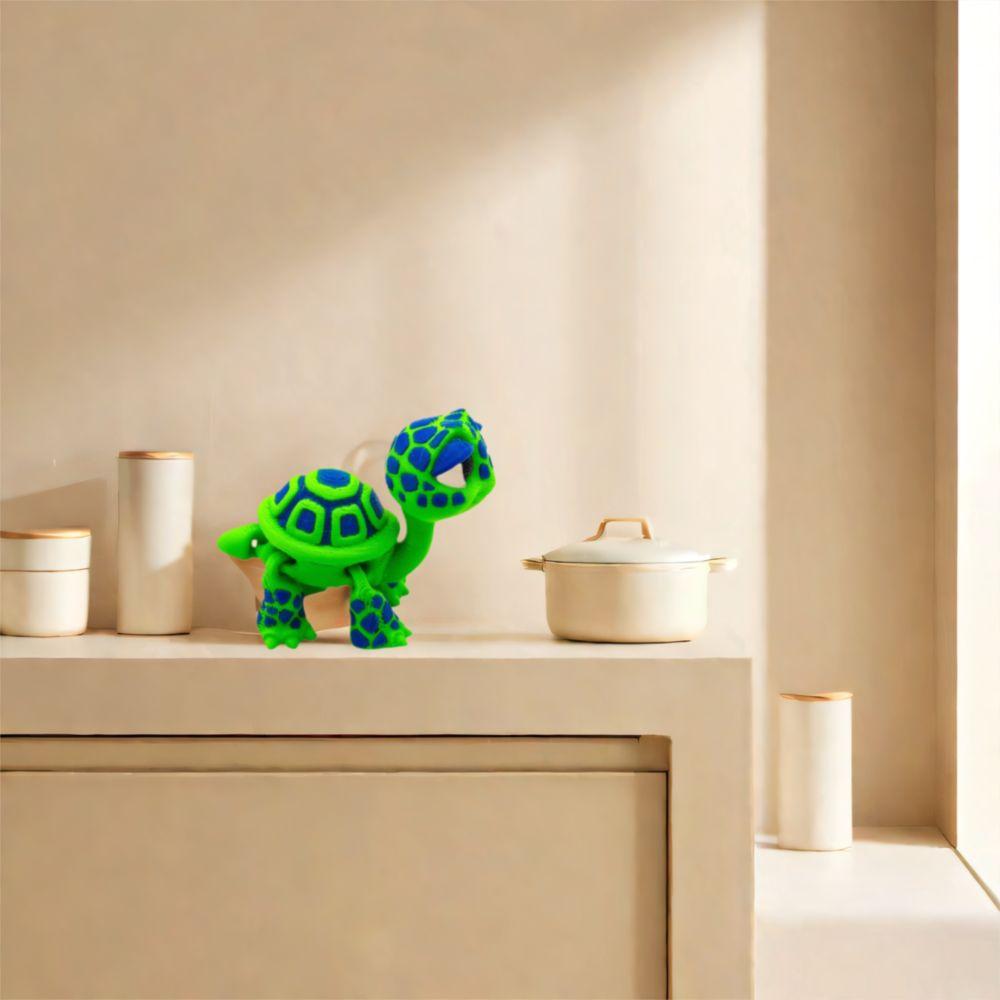 Plastic Simulated Animal Model Cartoon Desktop Decorations 3D Printed Turtle Model Holiday Gifts
