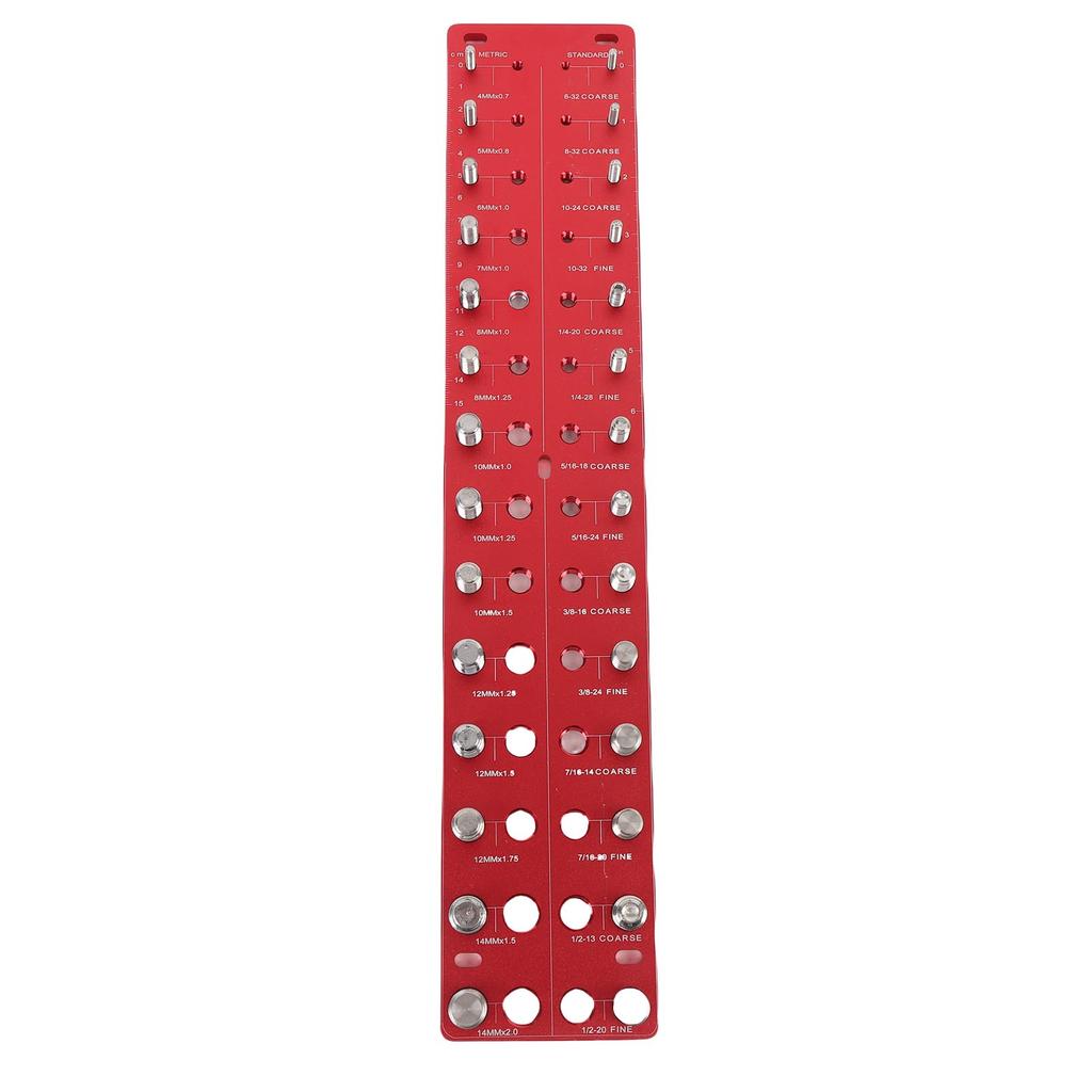 Thread Checker 28 Hole Metric Standard Board Metal Commonly Used Nut Screw Identifier Gauge Red