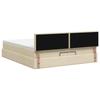 Ottoman Bed with Mattress and LED Cream 140 x 190 cm Fabric