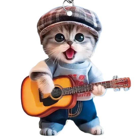 1/2 шт. гитара кошка акриловое подвесное украшение 2D плоский мультяшный пес рюкзак сумочка подвесное украшение брелок кулон