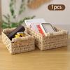 Handmade Storage Basket Made of Paper Rope And Natural Wood Organizer Tray for Cosmetics