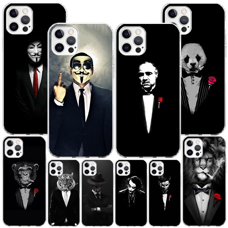Man Suit Shirt Tie Phone Case For iPhone 17 Air 16 Pro Max 16E 15 + 14 Plus 11 12 13 Mini 7 8 SE Gift Print Cover Fundas 17 Air
