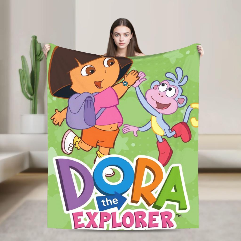 Super Warm Blanket Decorative Dora The Explorer Bedding Throws Flannel Bedspread For Couch Chair Sofa Bed Sofa Bed Cover