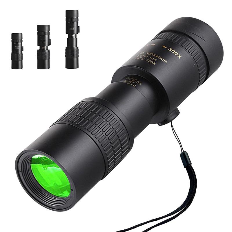 High-Definition 10-300×40 Retractable Portable Monocular Telescope