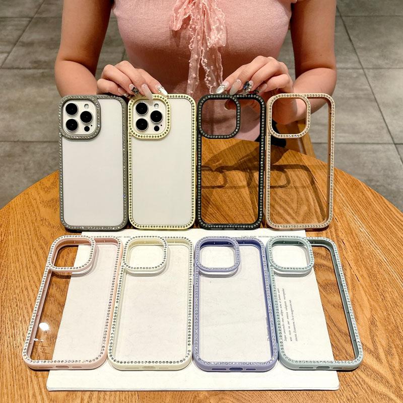 Прозрачные чехлы для телефона с бриллиантами для IPhone 17 16 15 14 13 12 11 Pro Max Задняя крышка со стразами