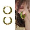 Colorful Dripping C-Shaped Earrings Stylish Geometric Earring Eardrop
