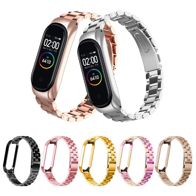 Модные браслеты для часов, сменный ремешок для Mi Band 7 6 5 4, миланская петля, стальной ремешок для наручных часов Xiaomi Mi Band 3 4