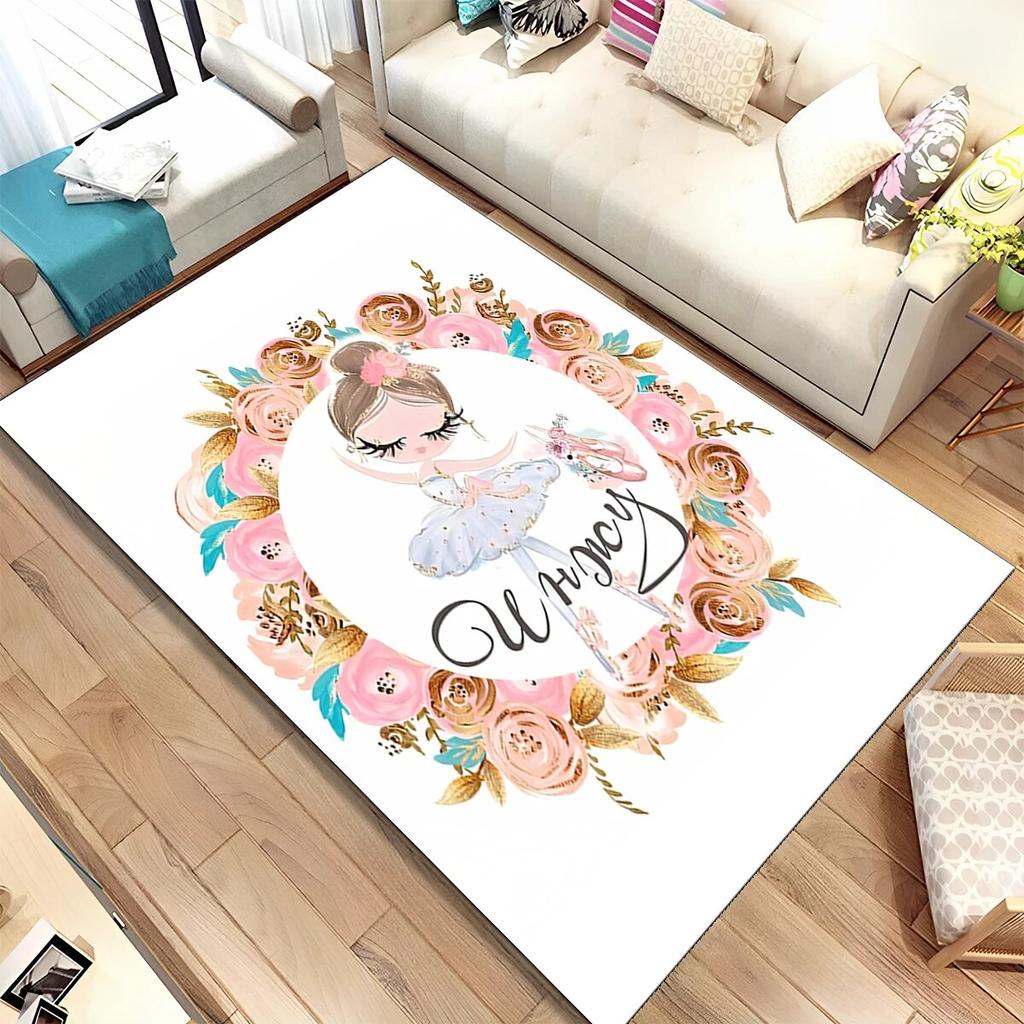 Милый коврик для балета, балерины, феи, мультяшный коврик, ковер для дома, гостиной, спальни, дивана, коврик для двери, детский нескользящий коврик