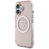 Etui do iPhone 16 Guess Metal Mountain Logo MagSafe Różowe