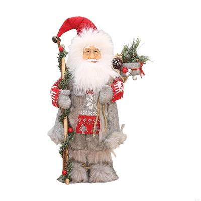 Christmas Santa Decoration 12Inch Santa Clause Figurine Ornament For Mantles