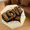 1pc love leopard print Automatic Open/Close Umbrella Compact Folding Umbrella with 8-Rib Shaft for Women/Men, Elegant Birthday1183S