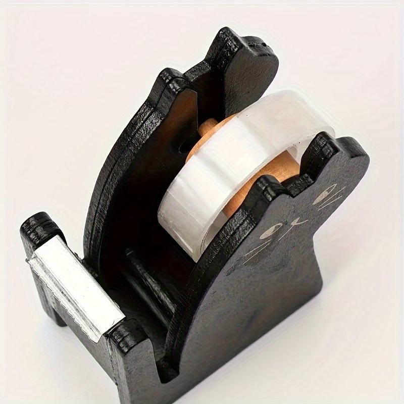 1 шт. Милый диспенсер для ленты в форме кошки, деревянный и из прозрачного пластика, держатель для ленты, канцелярские товары для офиса, настольный держатель для ленты