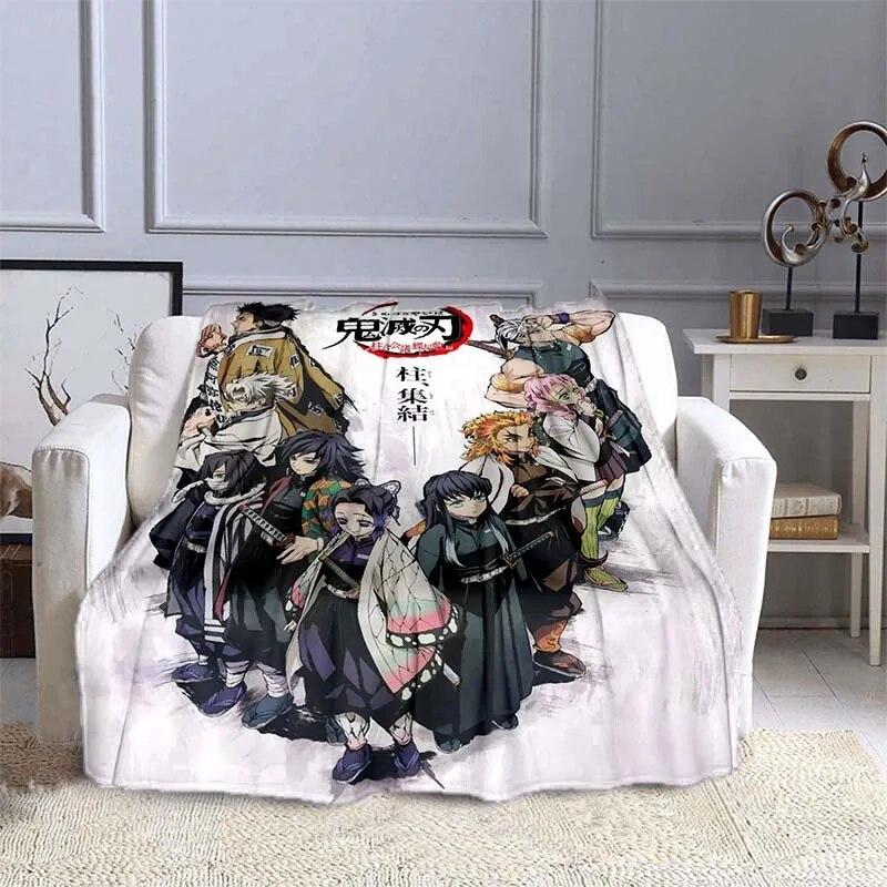 Одеяло с изображением убийцы демонов в стиле аниме, супер мягкое теплое одеяло, фланелевое одеяло, одеяло для пикника, одеяла для кроватей, одеяло для пикника